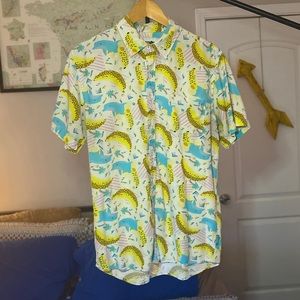 Patterned Short Sleeve Button Down